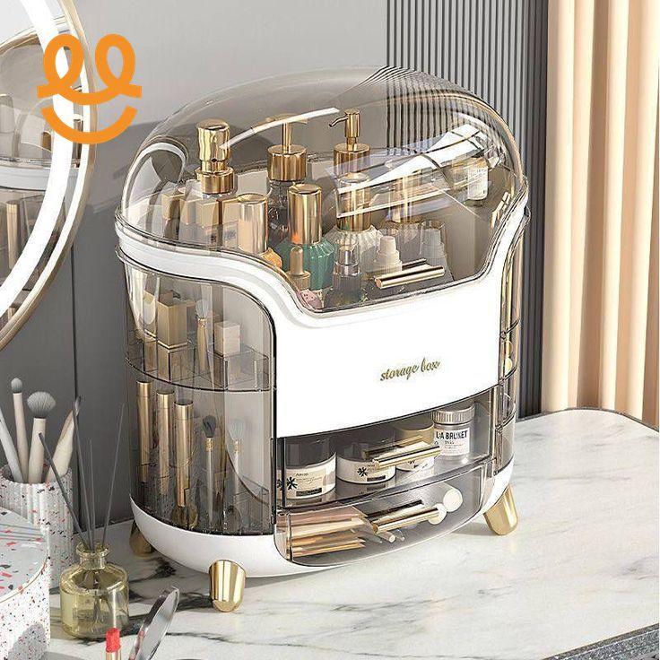 Elegant Multi-Layer Cosmetic Organizer with Lid & Drawers | With Free Bear Gift