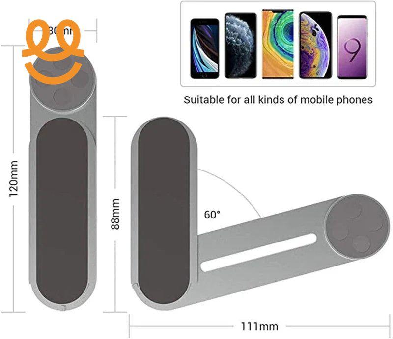 Magnetic Foldable Laptop Side Phone Holder Adjustable Mobile Mount