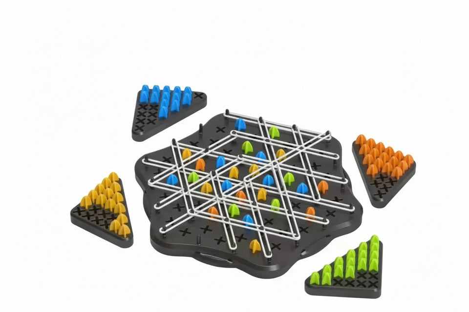 Bundle Offer || 3 in 1 Tic Tac Toe - 2 in 1 Magnetic Chess Game - Triangle Chess Game